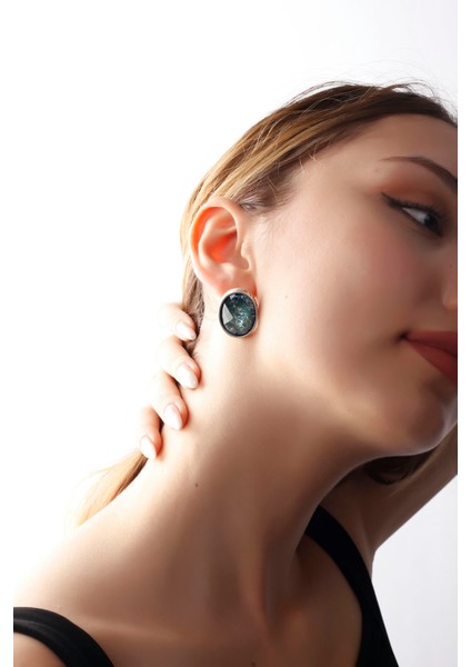 Matya Antik Gümüş Kaplama Çivili Turkuaz Taşlı Model Küpe fırsatları