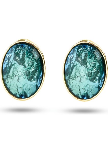 Matya Antik Gümüş Kaplama Çivili Turkuaz Taşlı Model Küpe indirimleri