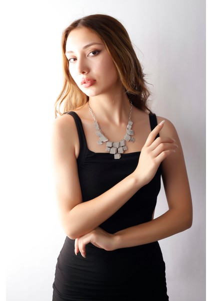 Matya Antik Gümüş Kaplama 3 Boyutlu Kolye modelleri