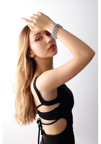 Matya Antik Gümüş Kaplama Mavi Zirkon Taşlı Bileklik modelleri