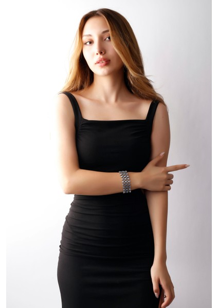 Matya Antik Gümüş Kaplama Mavi Zirkon Taşlı Bileklik fırsatları