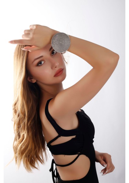 Matya Antik Gümüş Kaplama Ayarlanabilir Açık Bant Geometrik Model Bileklik fiyatları