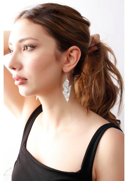 Matya Antik Gümüş Kaplama Sallantılı Küpe modelleri