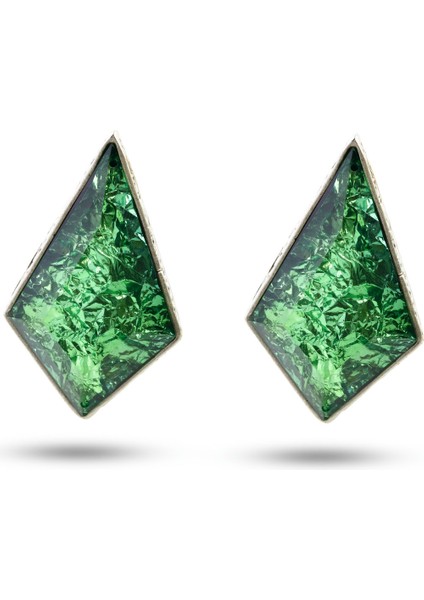 Matya Antik Gümüş Kaplama Çivili Yeşil Taşlı Model Küpe indirimleri