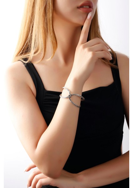 Matya Antik Gümüş Kaplama Ayarlanabilir Açık Bant Gemici Düğümü Bileklik