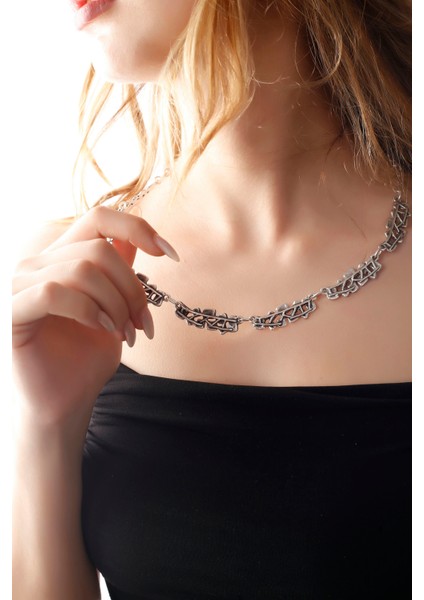 Matya Antik Gümüş Kaplama Etnik Kolye