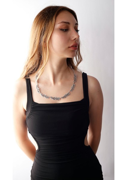 Matya Antik Gümüş Kaplama Etnik Kolye modelleri