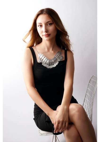 Matya Antik Gümüş Kaplama Bohem Kolye fırsatları