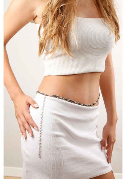 Matya Antik Gümüş Kaplama Çiçek Modeli Desenli Ayarlanabilir Bel Zinciri fırsatları