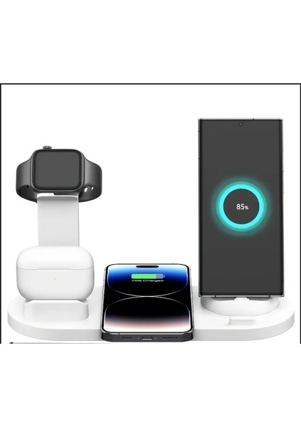 Hızlı Kablosuz Şarj Cihazı: USB Type-C Hızlı Kablosuz Şarj Istasyonu Standı - iPhone 16'dan 8'e, Airpods Pro Için - Ofis ve Ev Kullanımı Için Ideal