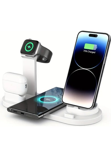 Hızlı Kablosuz Şarj Cihazı: USB Type-C Hızlı Kablosuz Şarj Istasyonu Standı - iPhone 16'dan 8'e, Airpods Pro Için - Ofis ve Ev Kullanımı Için Ideal