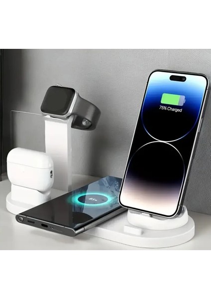 Hızlı Kablosuz Şarj Cihazı: USB Type-C Hızlı Kablosuz Şarj Istasyonu Standı - iPhone 16'dan 8'e, Airpods Pro Için - Ofis ve Ev Kullanımı Için Ideal