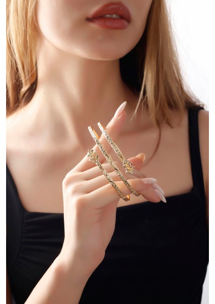 Matya Altın Renk Lak Kaplama Dolama Model Çiçek Figürlü Ayarlanabilir Açık Bant El Yapımı Üst Kol Aksesuar fırsatları