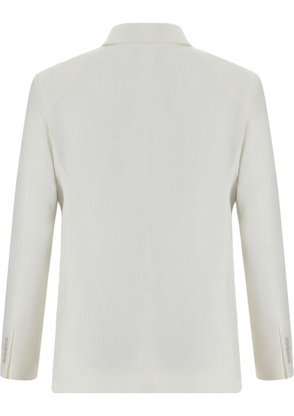 Slim Fit Dar Kesim Desenli Keten Ceket fiyatları