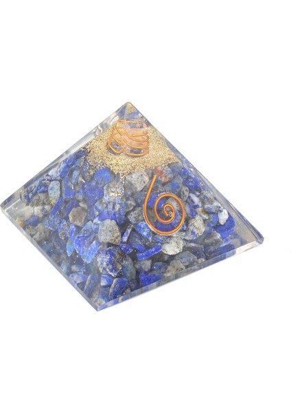 Hakiki Doğal Lapis Lazuli Taşlı Orgonit Piramit