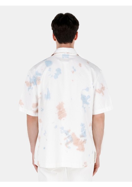Oversize Fit Shirt Neck Erkek Bej Kısa Kol Gömlek CL1069575 fiyatları