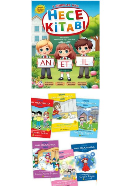 (Sınıf: 1) Hece Kitabı Yeni Müfredat / 6 Adet Okuma - Anlama ve Yanıtlama Öykü Kitabı