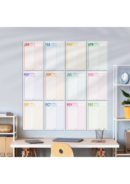 2025 Aylık Planlayıcı Duvar Takvimi, A4, Alışkanlık Takipçisi,yapılacaklar Listesi, Monthly Wall Planner Calendar, Habbit Tracker, To Do List