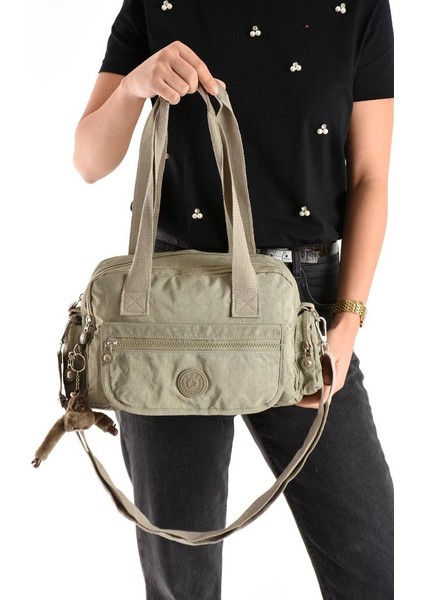 Omuz Çantası Çok Cepli Hafif Klinkır Kumaş 30*20 cm Çapraz Askılı Postacı Çanta Kol Çantası