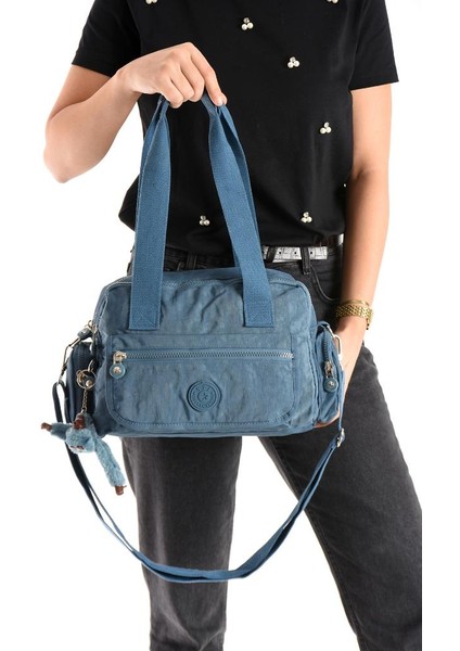 Omuz Çantası Çok Cepli Hafif Klinkır Kumaş 30*20 cm Çapraz Askılı Postacı Çanta Kol Çantası