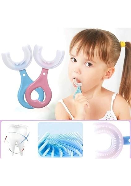 2 Adet U Şekilli Silikon Çocuk Diş Fırçası 0-6 Yaş Bebek Diş Fırçası Diş Temizleyici