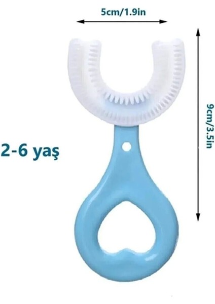 2 Adet U Şekilli Silikon Çocuk Diş Fırçası 0-6 Yaş Bebek Diş Fırçası Diş Temizleyici