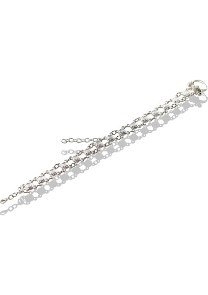 Matya Rodyum Renk Kaplama Gül Motifli Dolama Formlu Ayarlanabilir Şahmeran indirimleri