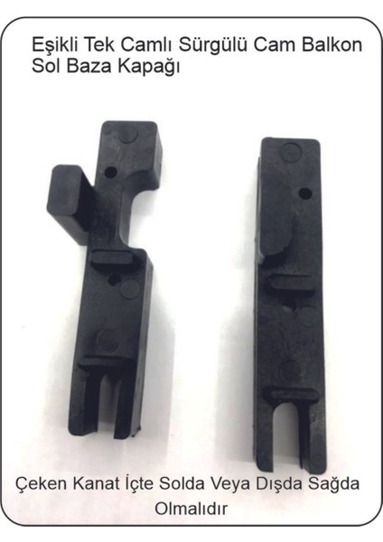 - Sürme Cam Balkon Cam Çekme Kapak Sol Eşikli Takım 10'lu Paket Siyah Renk