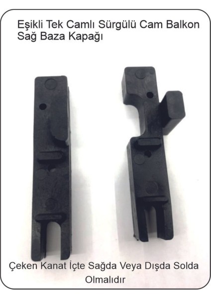 Sürme Cam Balkon Cam Çekme Kapak Sağ Eşikli Takım 10'lu Paket Siyah Renk