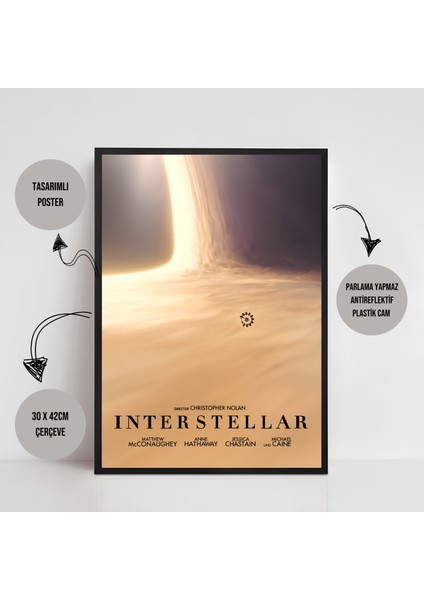 Interstellar Yıldızlararası Movie Film Çerçeveli Poster Tablo Yüksek Kalite Dekorasyon Tablo