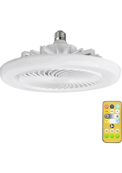 42 Watt Vantilatör 3 Kademe Hız Dimlenebilir 3 Renk LED Işıklı Cata Poyraz Kumandalı Fan LED Ampul