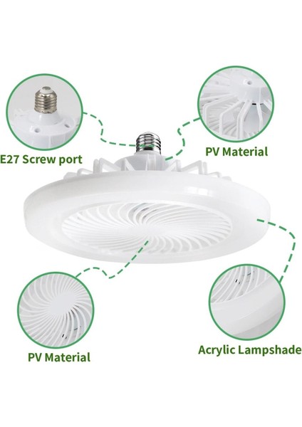 42 Watt Vantilatör 3 Kademe Hız Dimlenebilir 3 Renk LED Işıklı Cata Poyraz Kumandalı Fan LED Ampul