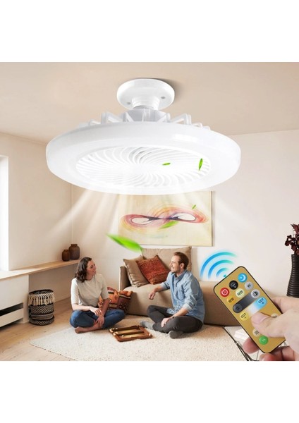 42 Watt Vantilatör 3 Kademe Hız Dimlenebilir 3 Renk LED Işıklı Cata Poyraz Kumandalı Fan LED Ampul