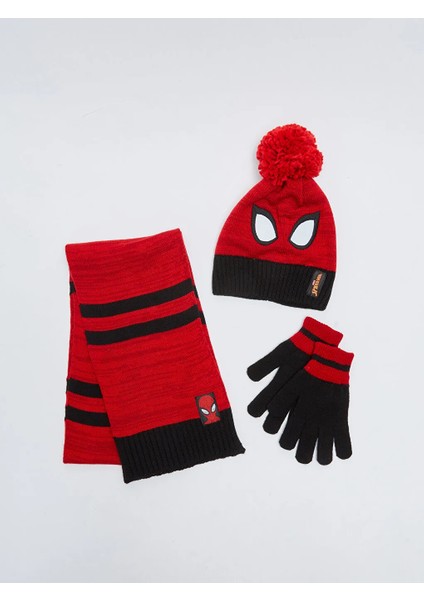 Spiderman Lisanslı Erkek Çocuk Atkı Bere ve Eldiven Takımı