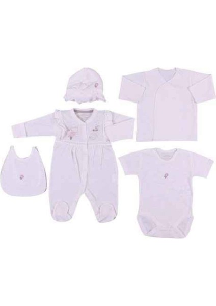 Kız Bebek Beyaz 5083 Hastane Çıkışı 5li Set