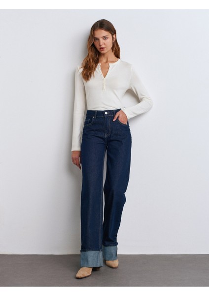 31544 Düğmeli Uzun Kollu Top-Ekru modelleri