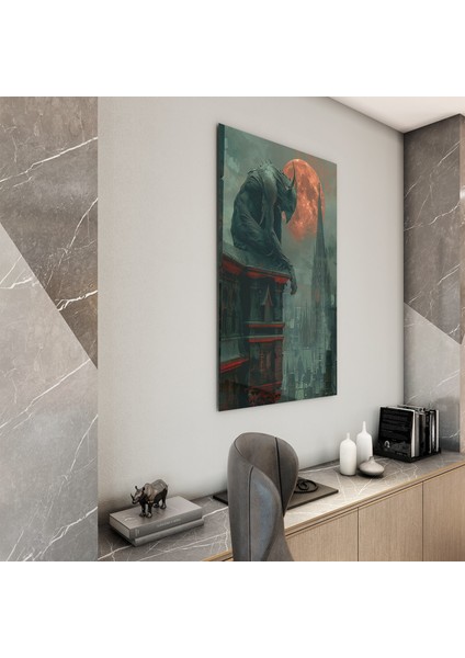 Fantastik ve Korku Cam Tablo - Karışık - Dikey Motif 01-061