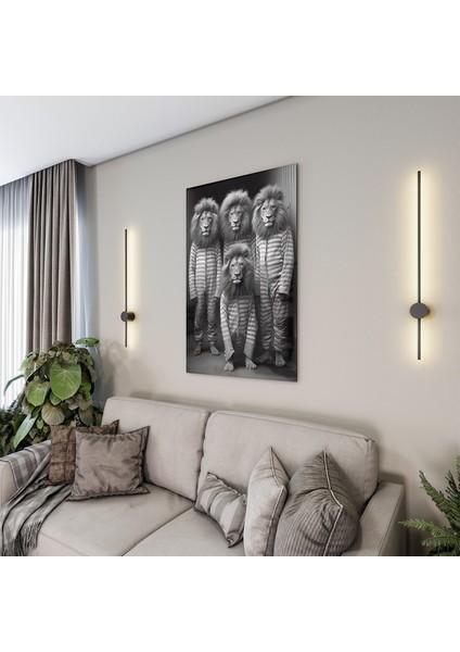 Hayvan Cam Tablo - Sevimli Dostlar Hapishanede - Dikey Motif 05-055