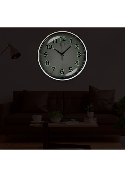 Kenar Fosforlu Duvar Saati Beyaz - 29 cm fırsatları