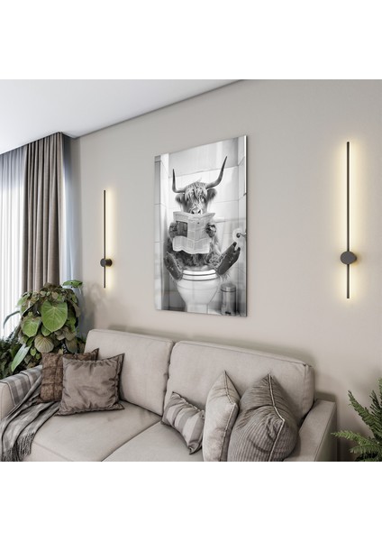 Hayvan Cam Tablo - Sevimli Dostlar Lavaboda - Dikey Motif 08-116