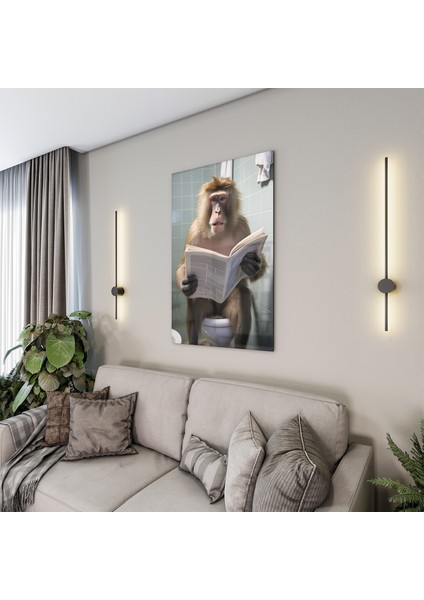 Hayvan Cam Tablo - Sevimli Dostlar Lavaboda - Dikey Motif 08-010