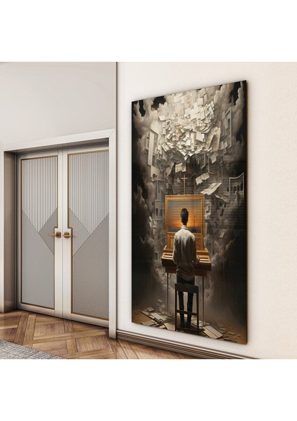 Sanatsal Cam Tablo - Kavramsal Sanat - Dikey Motif 09-020