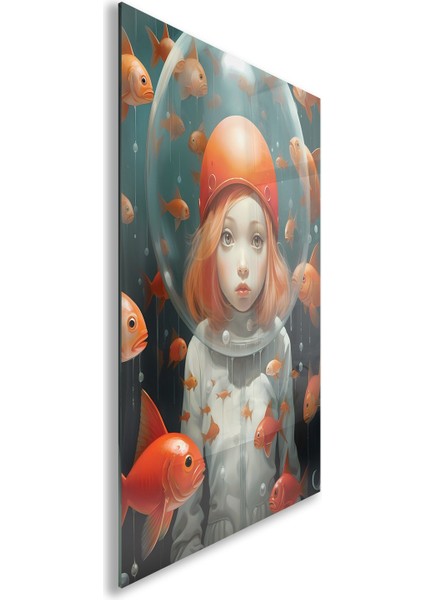 Sanatsal Cam Tablo - Pop Sürrealizm - Dikey Motif 14-010 fiyatları
