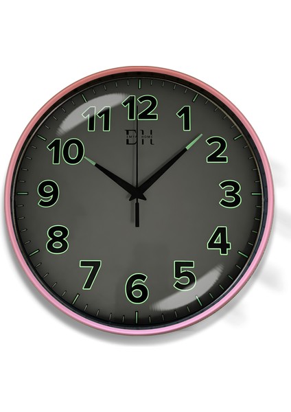 Kenar Fosforlu Duvar Saati Pembe - 29 cm
