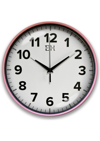 Kenar Fosforlu Duvar Saati Pembe - 29 cm