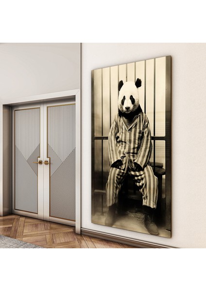 Hayvan Cam Tablo - Sevimli Dostlar Hapishanede - Dikey Motif 05-056