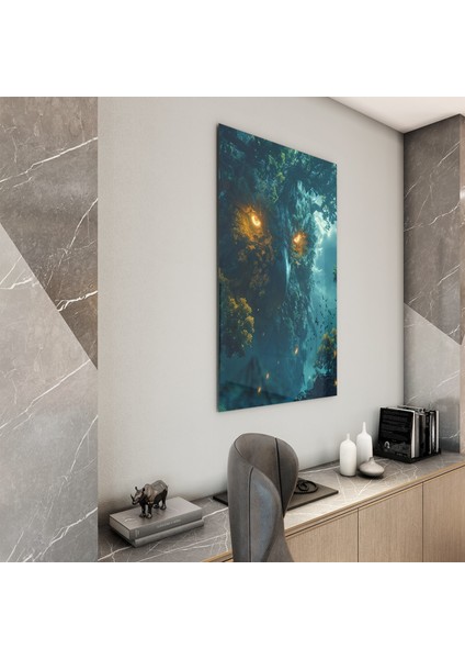 Fantastik ve Korku Cam Tablo - Karışık - Dikey Motif 01-068