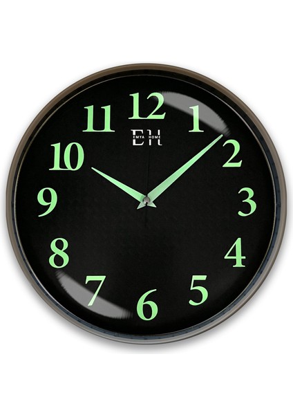 Parlayan Fosforlu Duvar Saati Sütlü Kahve - 29 cm