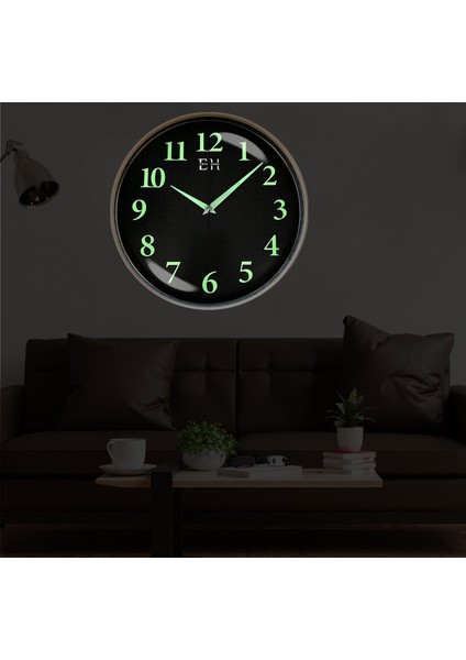 Parlayan Fosforlu Duvar Saati Sütlü Kahve - 29 cm modelleri