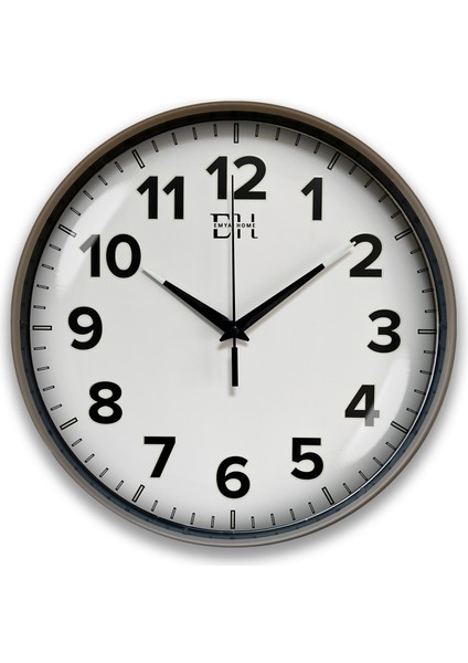Kenar Fosforlu Duvar Saati Sütlü Kahve - 29 cm
